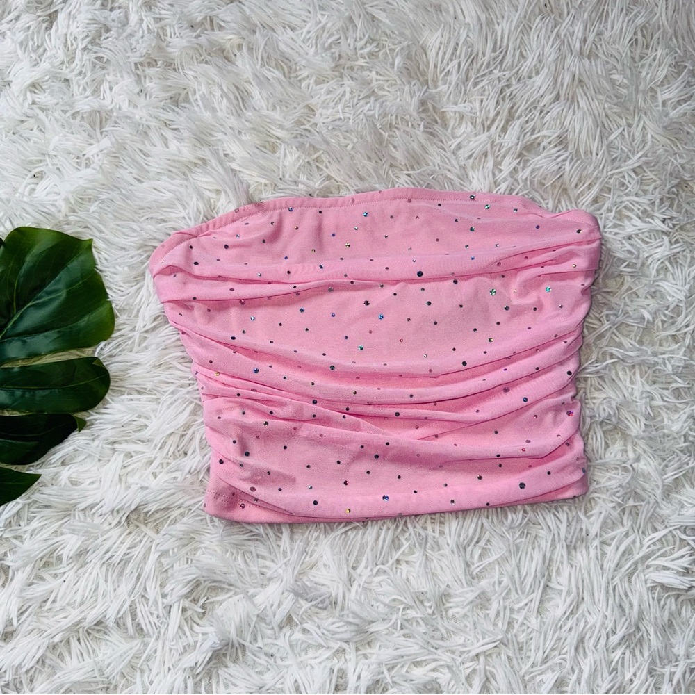 SHEIN | Pink Sparkly Tube Top Size Small
